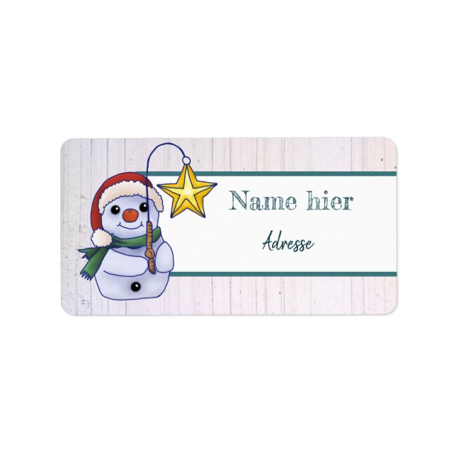Schneemann mit Stern Label (Front)