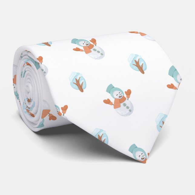 Schneemann Muster  Tie (Rolled)