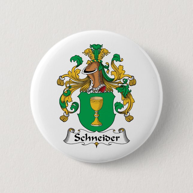 Schneider Family Crest 6 Cm Round Badge (Front)