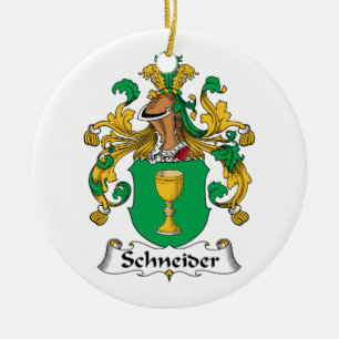 Schneider Family Crest Ceramic Tree Decoration