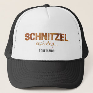 Schnitzel Each Day Funny Design for Oktoberfest Lu Trucker Hat