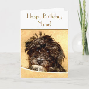 Schnoodle Birthday Customisable Text Card