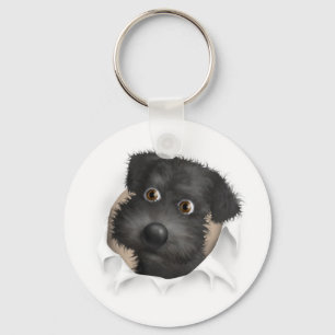 Schnoodle (Black) Busting Out Key Ring