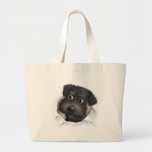 Schnoodle (Black) Busting Out Large Tote Bag