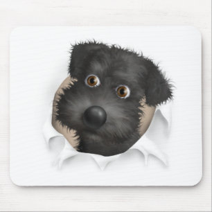 Schnoodle (Black) Busting Out Mouse Mat