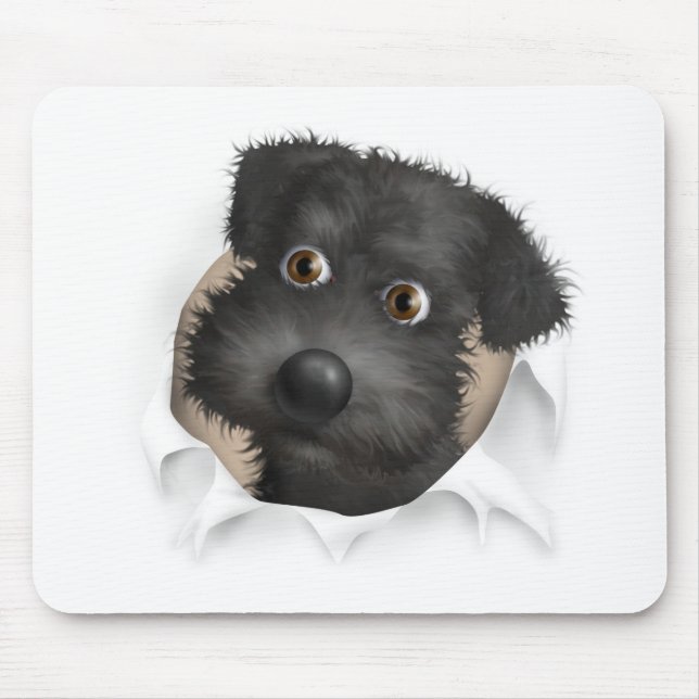 Schnoodle (Black) Busting Out Mouse Mat (Front)