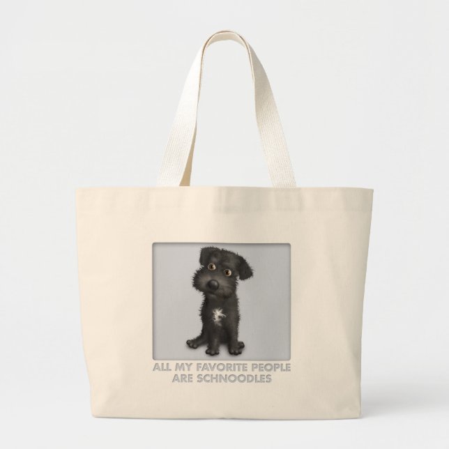 Schnoodle (Black) Favourite Large Tote Bag (Front)