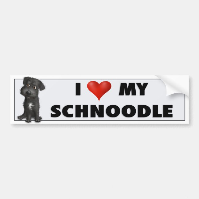 Schnoodle (Black) Love Sticker (Front)