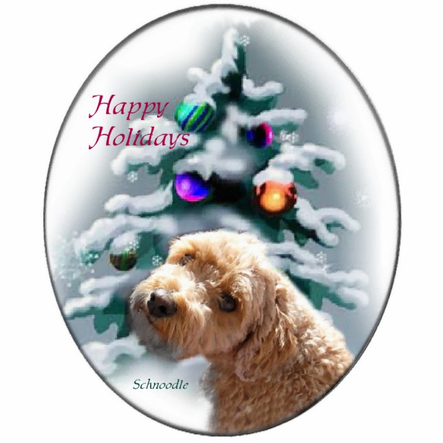 Schnoodle Christmas Gifts Ornament Photo Sculpture Decoration (Front)
