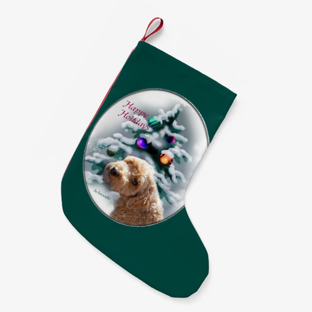 Schnoodle Christmas Small Christmas Stocking (Front (Hanging))