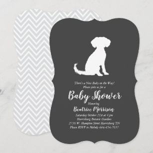 Schnoodle Dog Baby Shower Neutral Invitation
