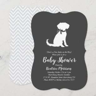 Schnoodle Dog Baby Shower Neutral Invitation
