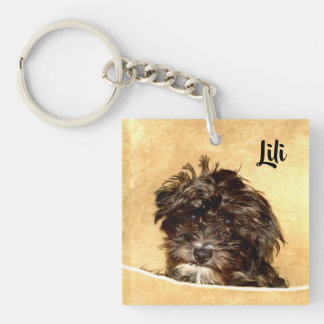 Schnoodle Dog Double Sided Key Ring
