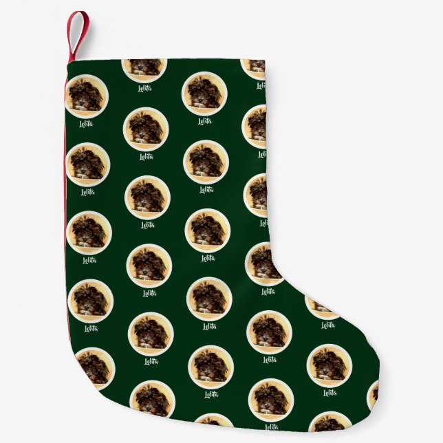Schnoodle Dog Green Christmas Stocking (Front)