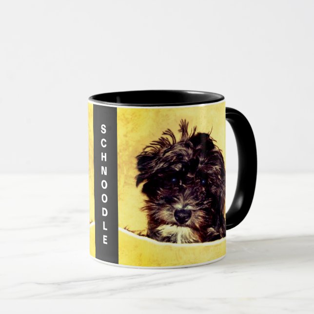 Schnoodle Dog Personalised Mug (Front Right)