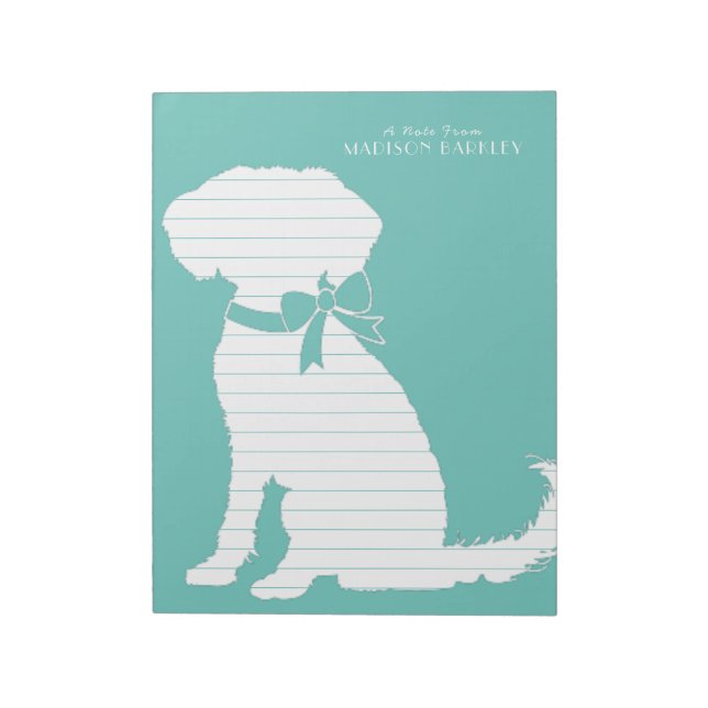 Schnoodle Dog Puppy Notepad (Rotated)