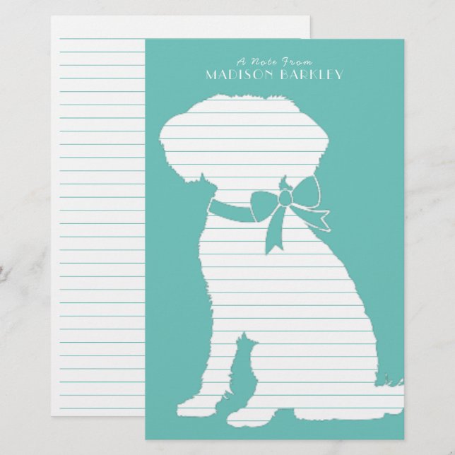 Schnoodle Dog Puppy Stationery (Front/Back)