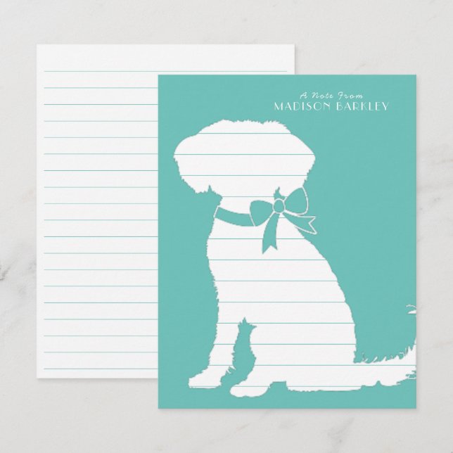 Schnoodle Dog Puppy Thank You Card (Front/Back)