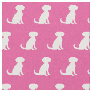 Schnoodle Dog Silhouette Pet Pink Fabric