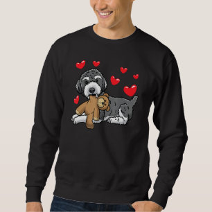 Schnoodle Dog With Stuffed Animal Sweatshirt