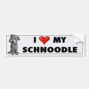 Schnoodle (Grey) Love Sticker