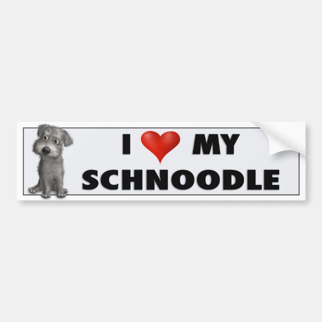 Schnoodle (Grey) Love Sticker (Front)