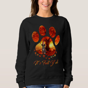 Schnoodle Its Fall Yall Dog Paw Halloween Sweatshirt