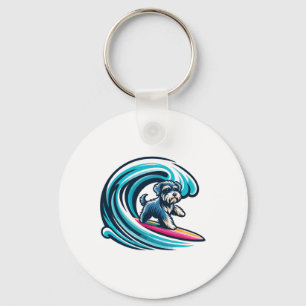 Schnoodle Surfing, Wave Riding Schnoodle Key Ring