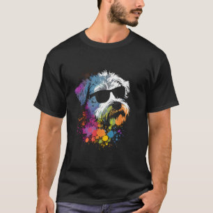 Schnoodle walking dog fans schnauzer dog T-Shirt