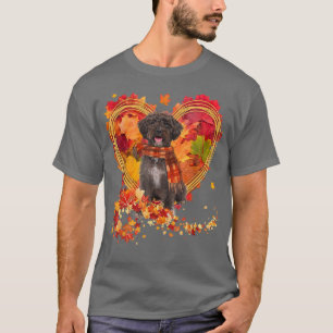 Schnoodle With Heart Made Of Autumn Leaves T-Shirt