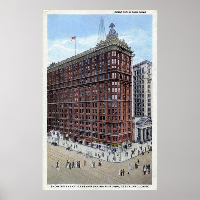 Schofield Building, Cleveland Ohio 1920s Vintage Poster (Front)