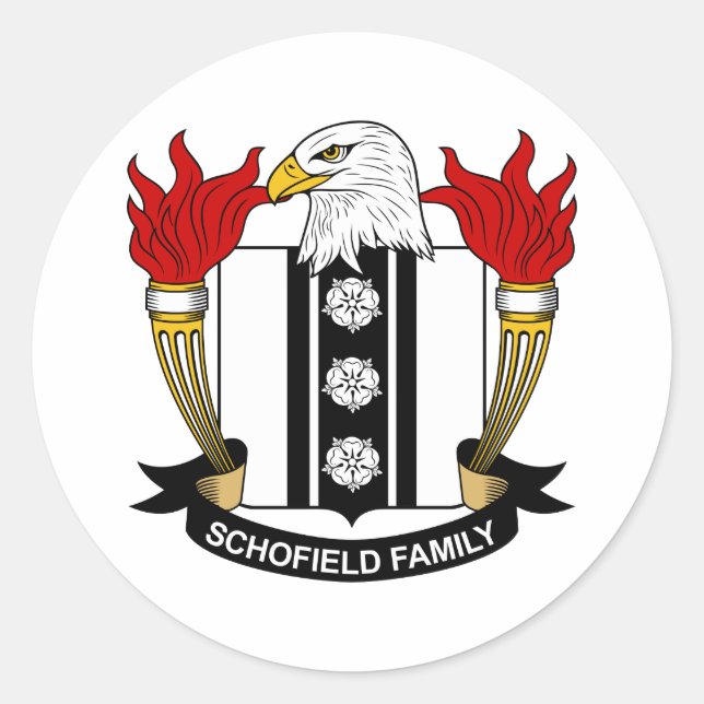 Schofield Family Crest Classic Round Sticker (Front)