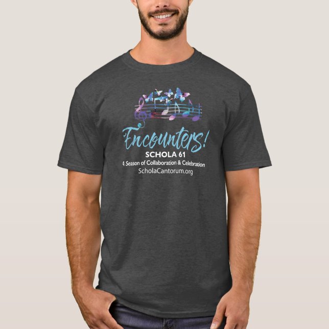 Schola Cantorum Season 61 Men Dark Tee Encounters! (Front)
