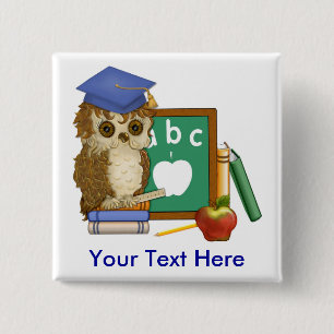 Scholar Owl 15 Cm Square Badge