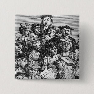 Scholars at a Lecture, 20th January 1736-37 15 Cm Square Badge