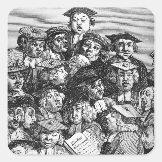 Scholars at a Lecture, 20th January 1736-37 Square Sticker (Front)