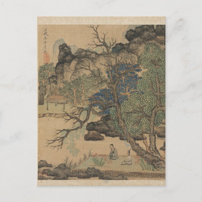 Scholars in a Garden by Chen Hongshou Postcard (Front)