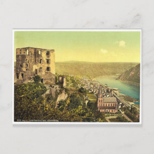 Schonburg and Oberwesel, the Rhine, Germany rare P Postcard
