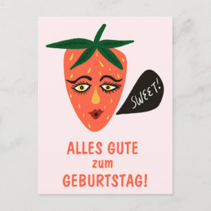 schönen Geburtstag Alles Gute lustig süße Erdbeere Postcard