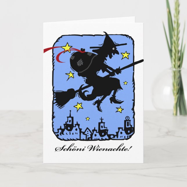 Schoni Wienachte, Befana the Christmas Witch Card (Front)