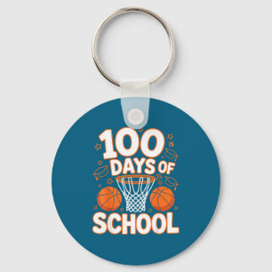 School 100th 100 Days School Basketball Teacher Da Key Ring