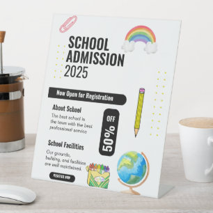 School Admission Flyer, School Promotion Flyer Pedestal Sign