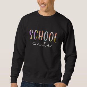 School Aide Cute Floral Design Sweatshirt