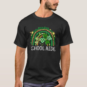 School Aide Rainbow Lucky St Patrick's Day Shamroc T-Shirt