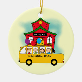 School and School Bus T-shirts and Gifts Ceramic Tree Decoration