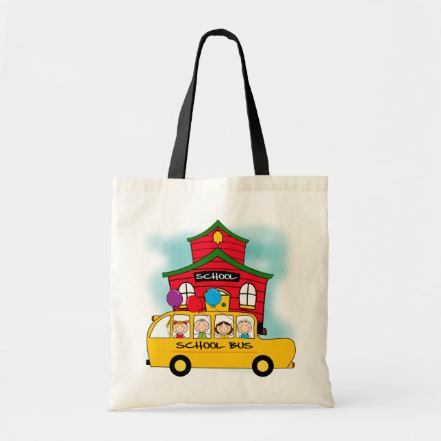 School and School Bus T-shirts and Gifts Tote Bag (Front)