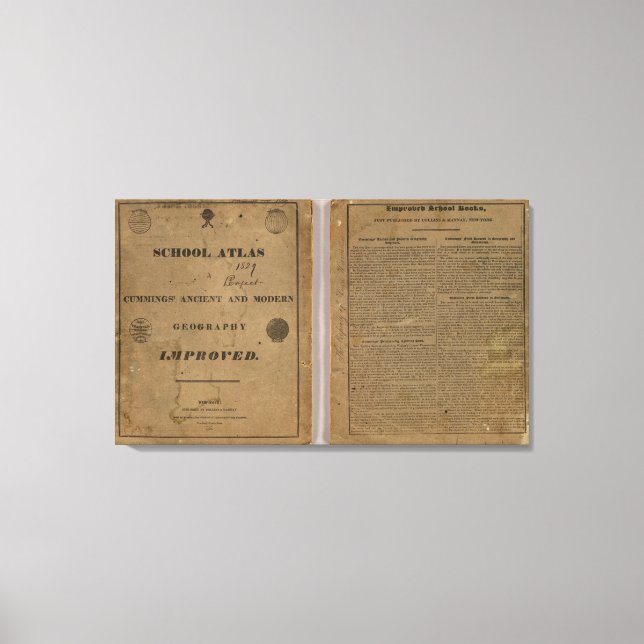 School atlas with modern geography canvas print (Front)