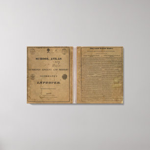 School atlas with modern geography canvas print