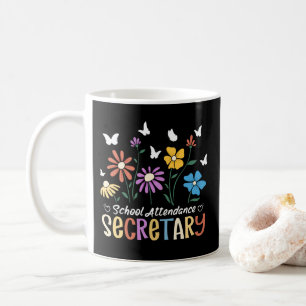 School Attendance Secretary Wildflowers Groovy Coffee Mug