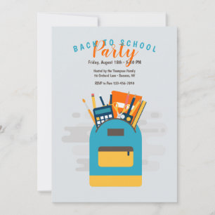 School Backpack Invitation